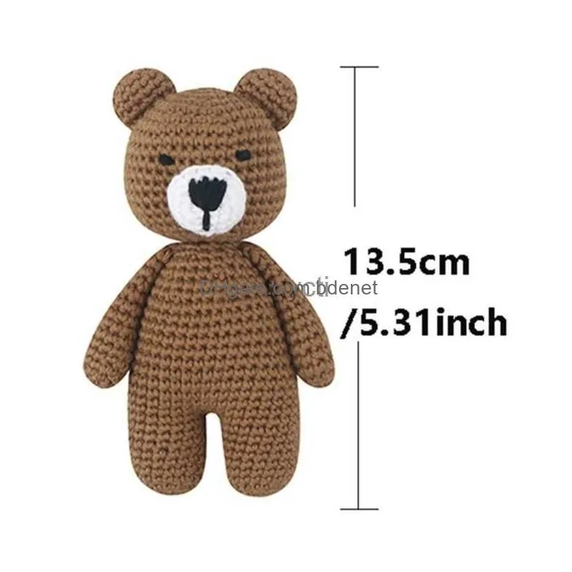 Other Arts And Crafts Handmade Cloghet Sleep Bear Stuffed Animal Knit Soft Toy Sweet Gift For Boys Girls Present Birthday 5 Inch Drop Dhkqd