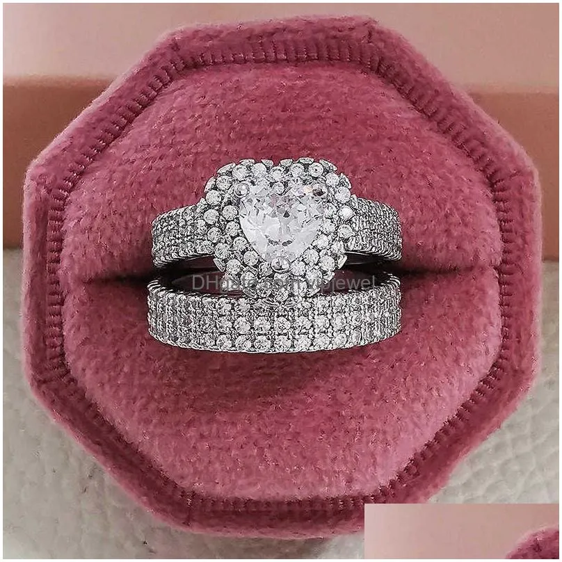 band rings 2024 luxury luxury big wedding rings set for bridal women engagement finger party gift designer jewelry 2024 rings engagement fashion designer