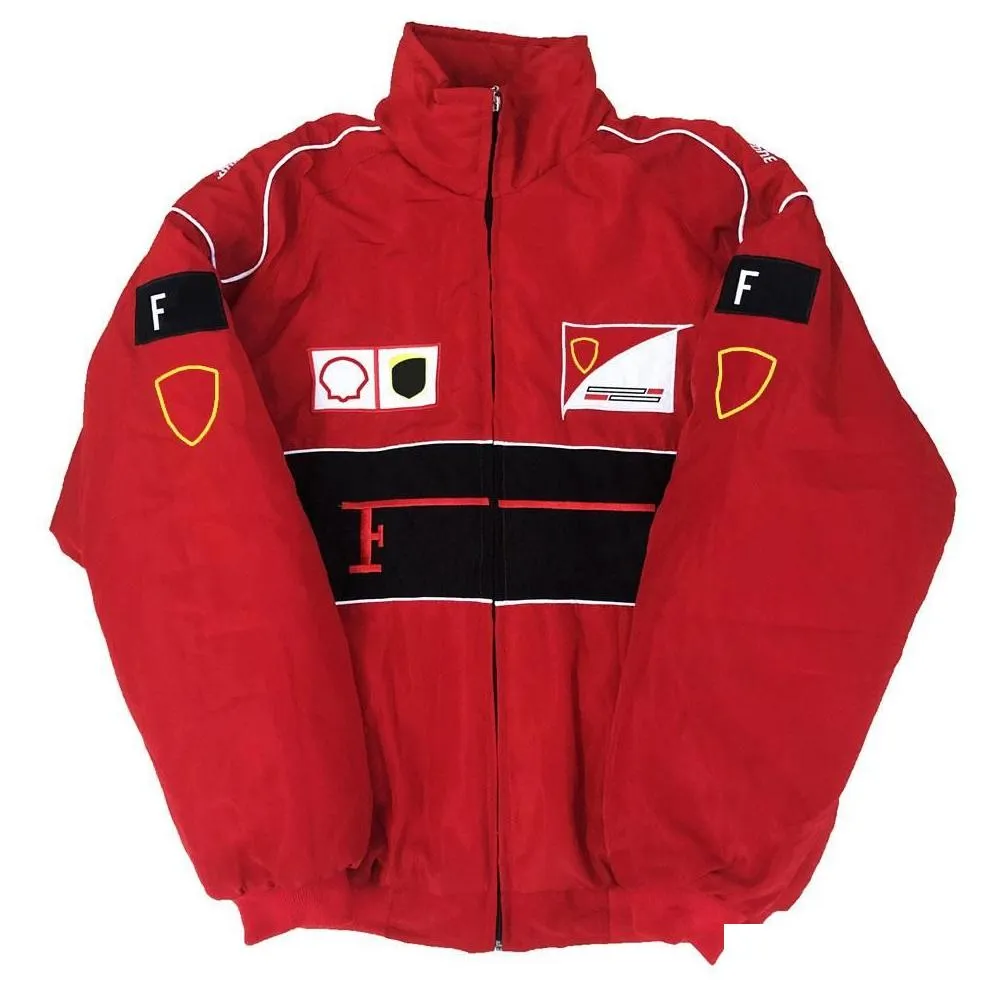2023 new f1 racing suit jackets formula 1 retro college style european windbreaker cotton jacket full embroidery windproof warm bomber