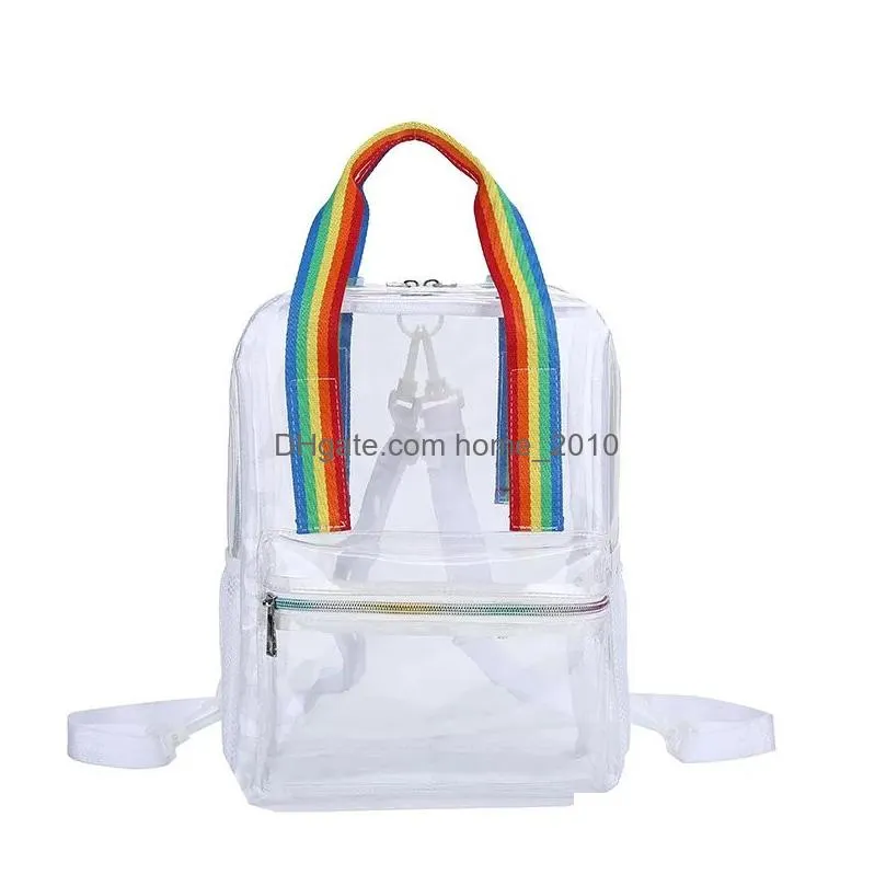 clear backpack sport sturdy pvc shoulder bag purses totes waterproof transparent summer beach bag