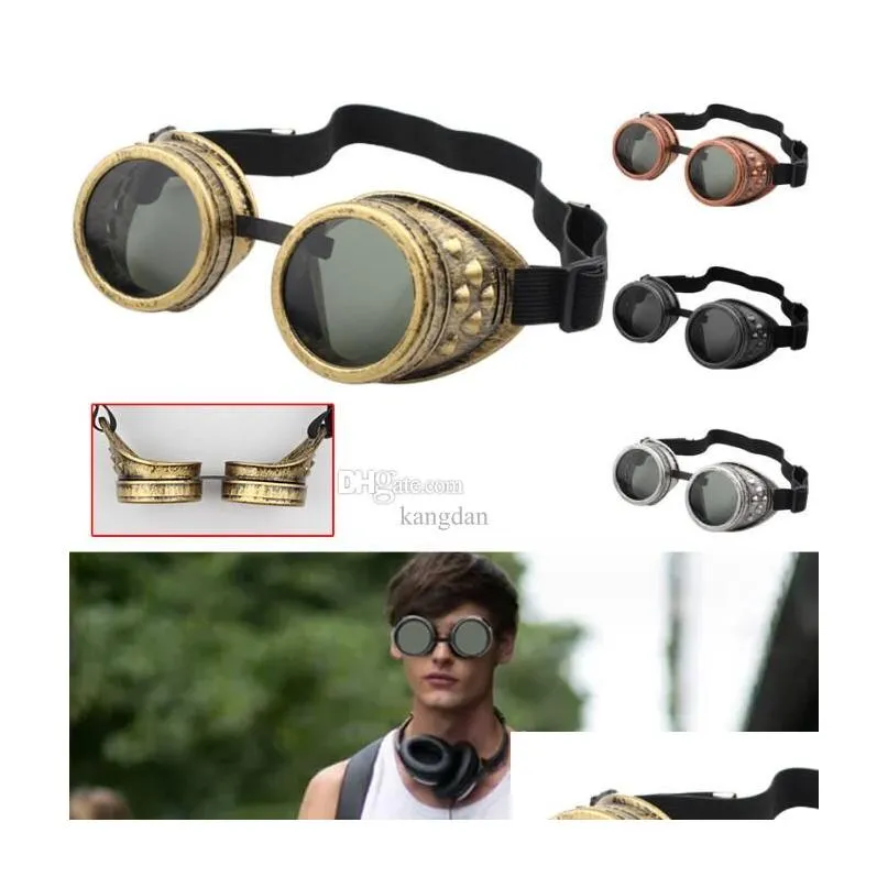 heavy metal steampunk motorcycle glasses gothic style driver goggles protective glasses for cosplay halloween decorations