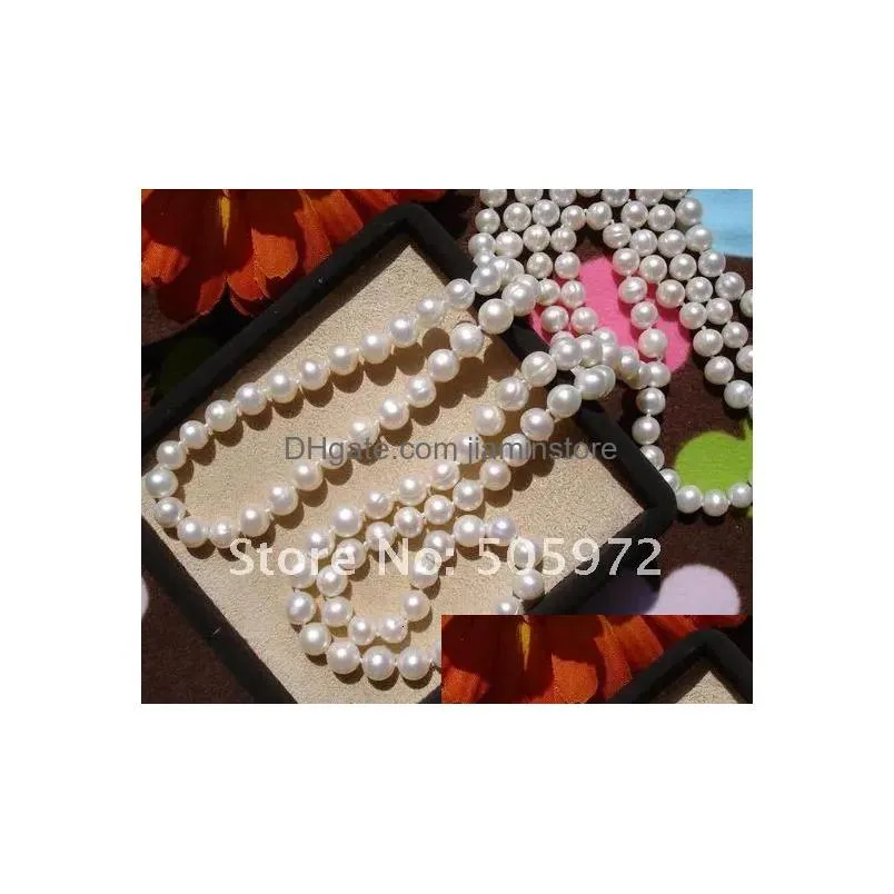 Chokers Real Pearls Long Sweater Jewelry Winter/Spring/Summer/Autumn Pearl Necklace Knotted Costume Jewellery On Sale 240104 Drop Deli Dh2Vw