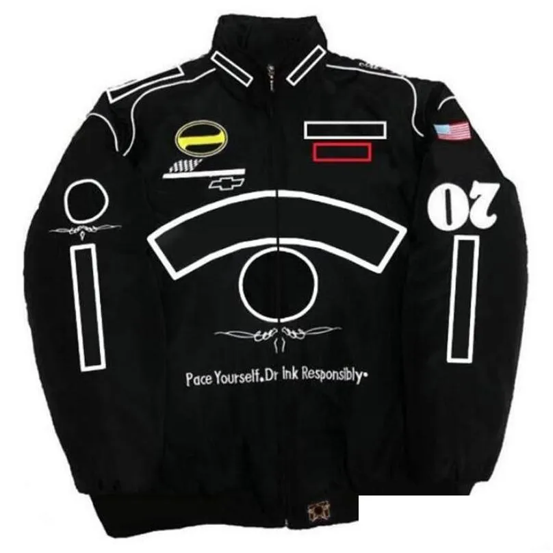 f1 formula one racing jacket autumn and winter full embroidered logo cotton clothing spot sales