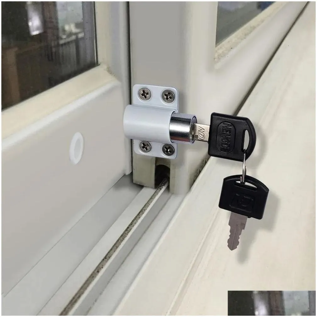 4pcs sliding window patio screw door lock key push baby child safety protection antitheft security zinc alloy 240115