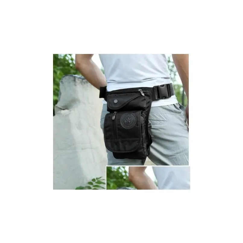men hip hop leg bag waterproof nylon leg fanny pack male moto & biker waist bags multi-functional tactics belt bag travel pocket