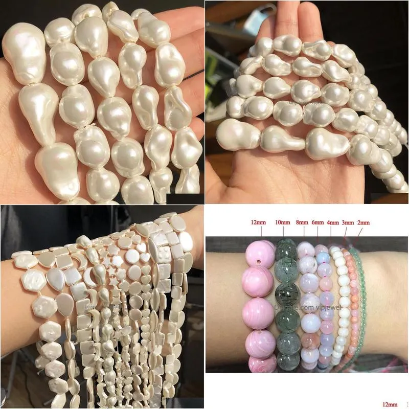 bracelets white imitation pearl beads irregular loose spacer beads for jewelry making diy bracelet accessories 10x15mm 12x15mm 15x20mm