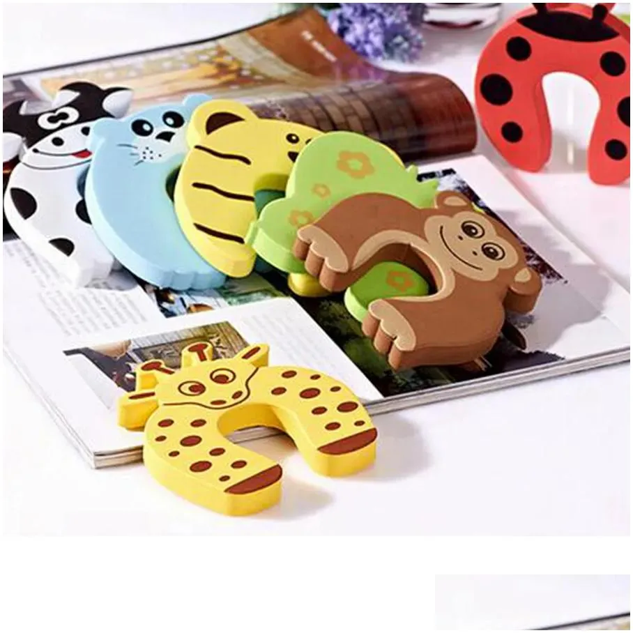 child kids baby cartoon animal jammers stop door stopper holder lock safety guard finger protect door stops rra19903528041