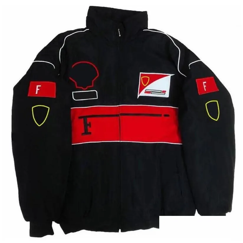 f1 formula one racing jacket autumn and winter full embroidered logo cotton clothing spot sales