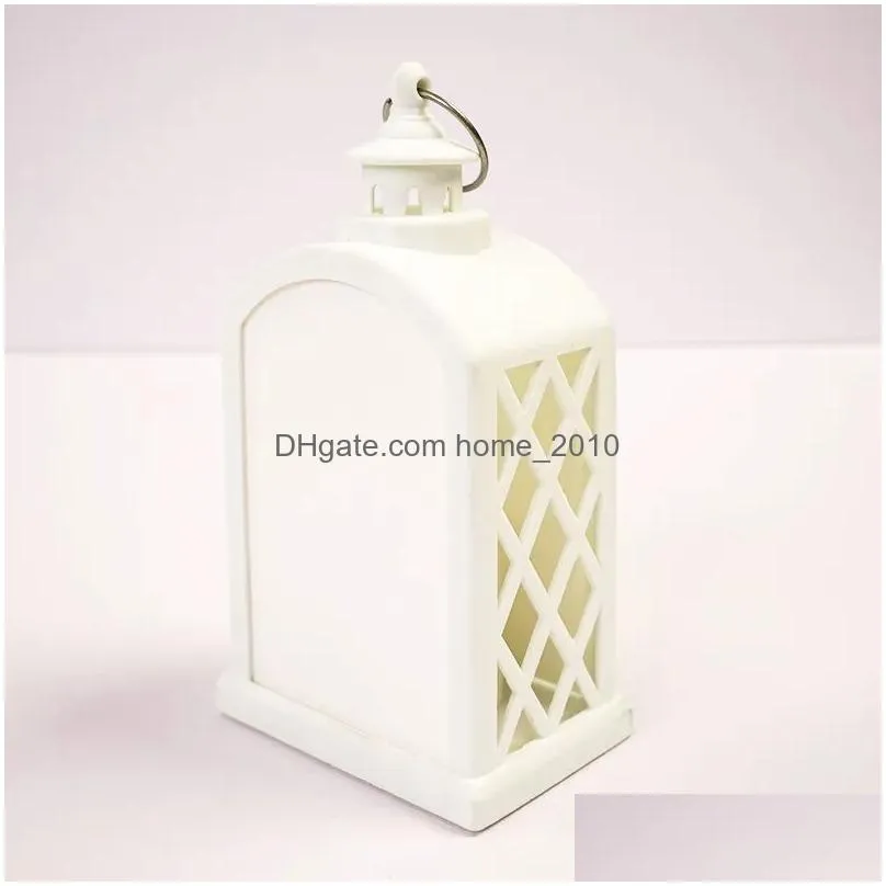 sublimation christmas led lanterns fireplace lamp handheld light double sided for home and outdoor decorations ups 