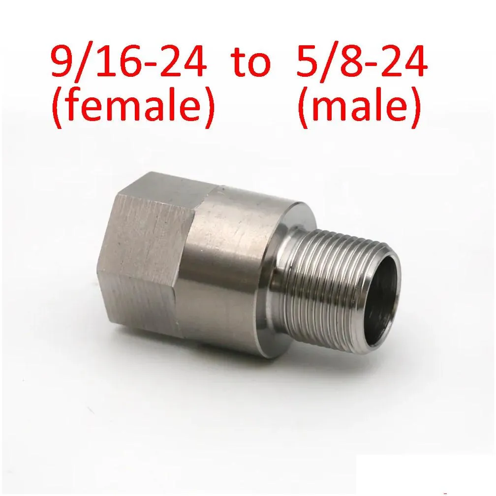 9/16-24 female to 5/8-24 male fuel filter adapter stainless steel thread adapter solvent trap threads changer ss screw converter