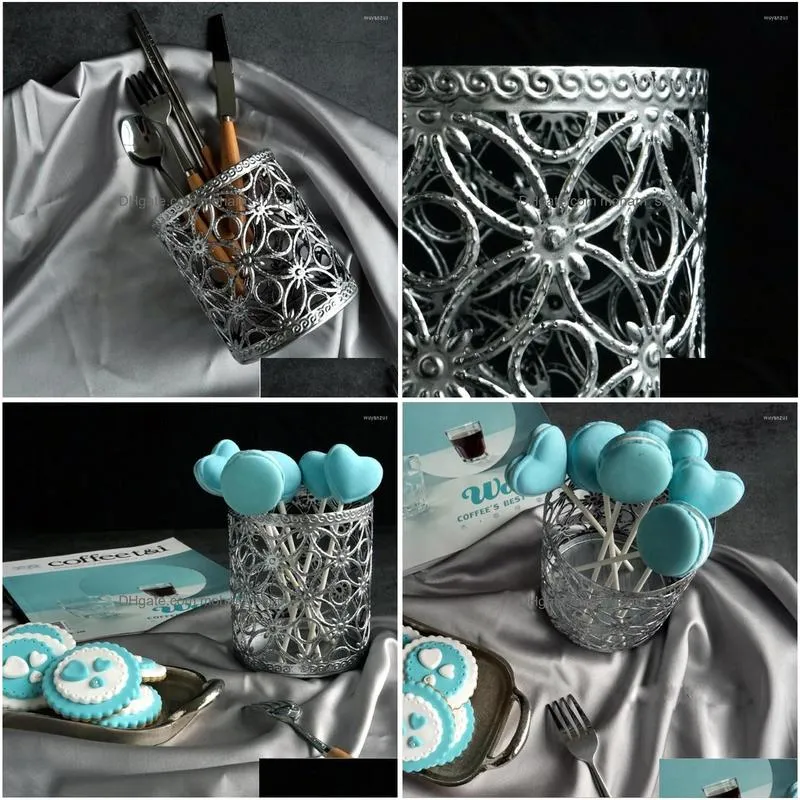storage bottles silver metal basket openwork carving home wedding decoration european style candy aroma organizer