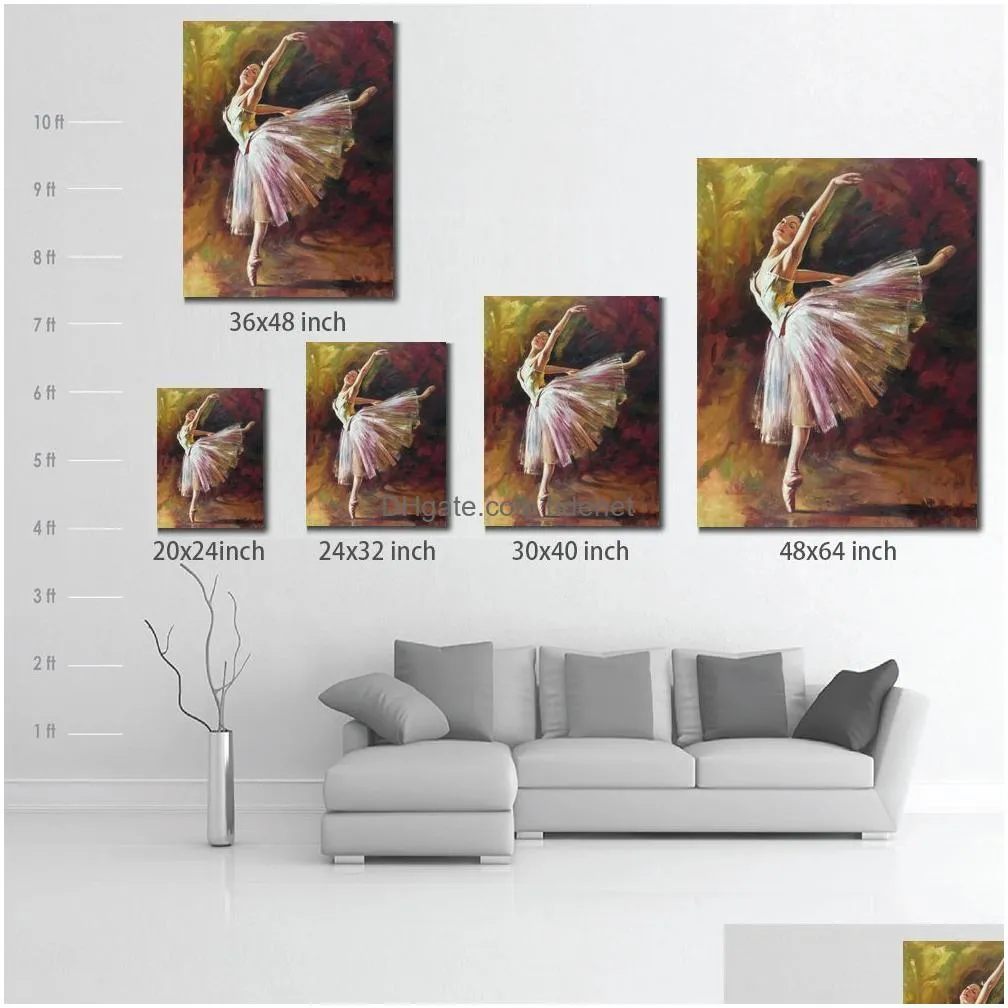 Paintings Edgar Degas Ballerina Dancer Tilting Oil Paintings Reproduction Canvas Art Hand Painted For Office Wall Drop Delivery Home G Dh86S