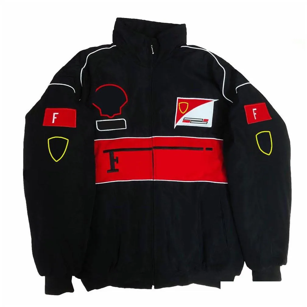 f1 jacket team co-branded racing suit men`s long sleeve warm jacket retro motorcycle suit car workwear winter cotton jacket