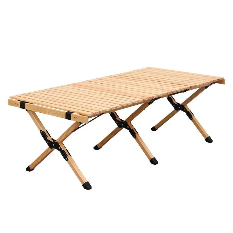 portable solid wood folding table furniture all-purpose square picnic desk for outdoor/indoor travel camping tools