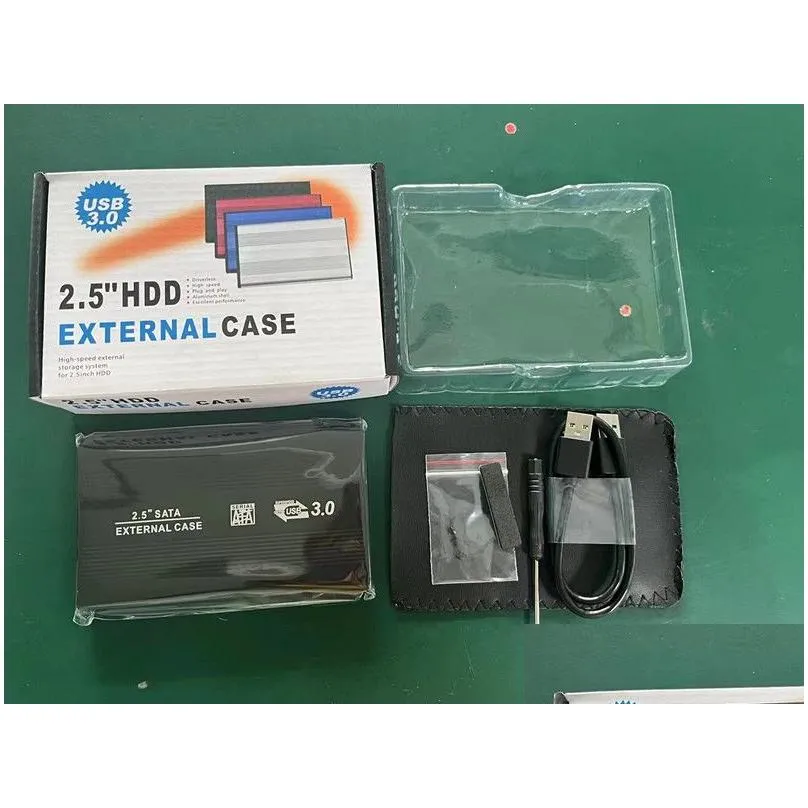 2.5 inch usb 3.0 hdd external case hard drive disk sata external storage enclosure box hard disk aluminum with bags or retail box