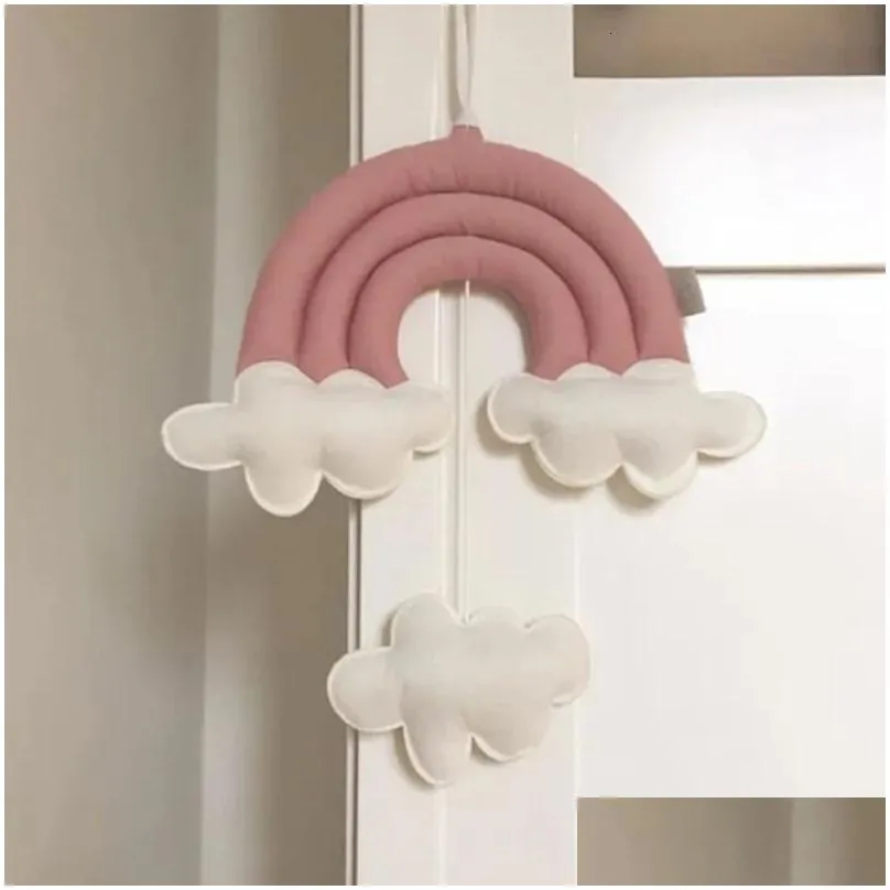 baby bed around bumper bar crib cot room clouds accessories for infant baby bedding set toys kids crib pendant 240112