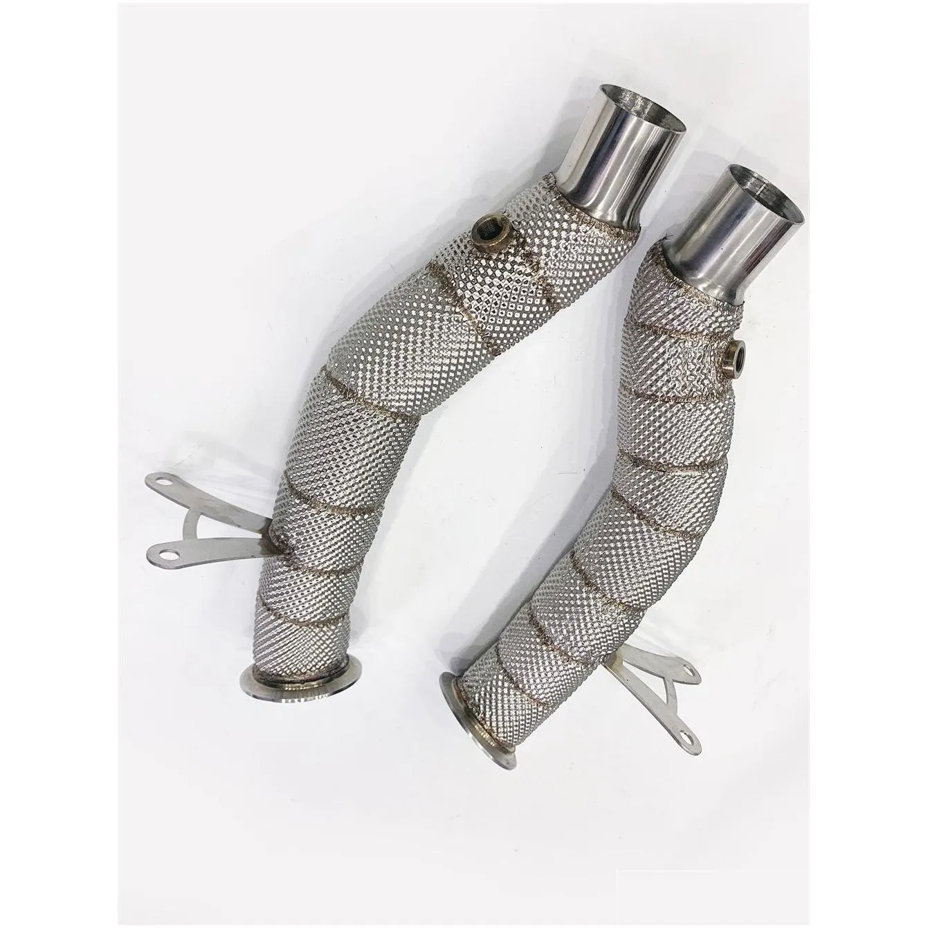 car exhaust system downpipe stainless steel three way catalytic heat insulation for ferrari 458 italia 11-16 head pipe auto part