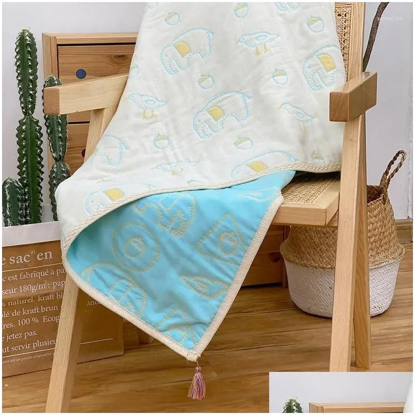 blankets retro cotton quilt baby blanket bohemian japanese style children air-conditioning born plain bedclothes