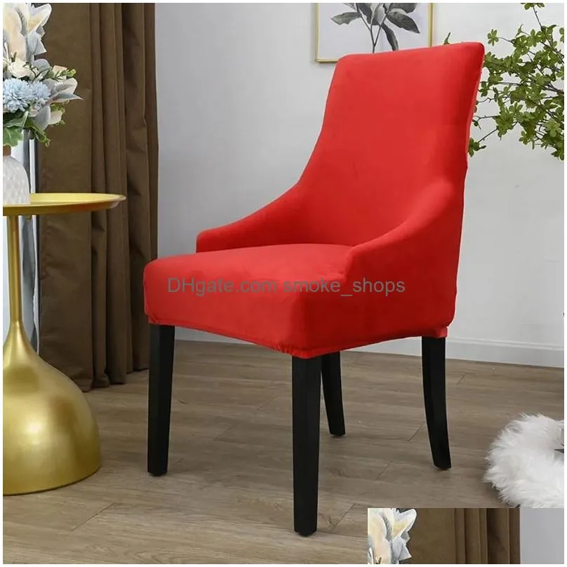 chair covers solid color low back cover stretch printed dining seat plush table for home bar el party banquet