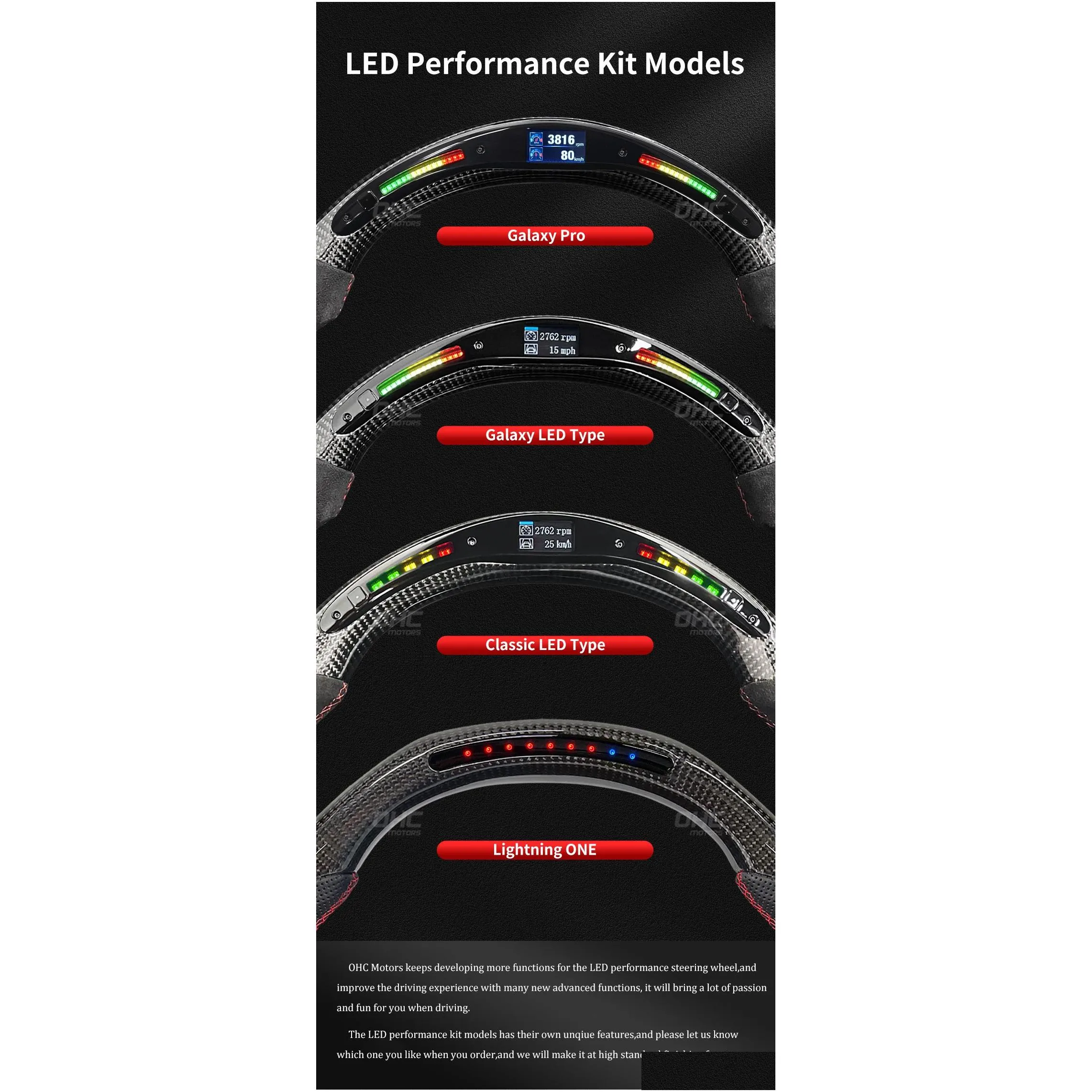 led smart carbon fiber steering wheel compatible for lexus is
