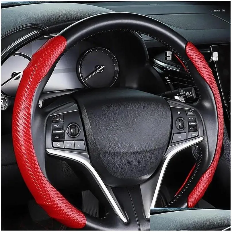 steering wheel covers car cover carbon fiber comfortable breathable universal fit grip
