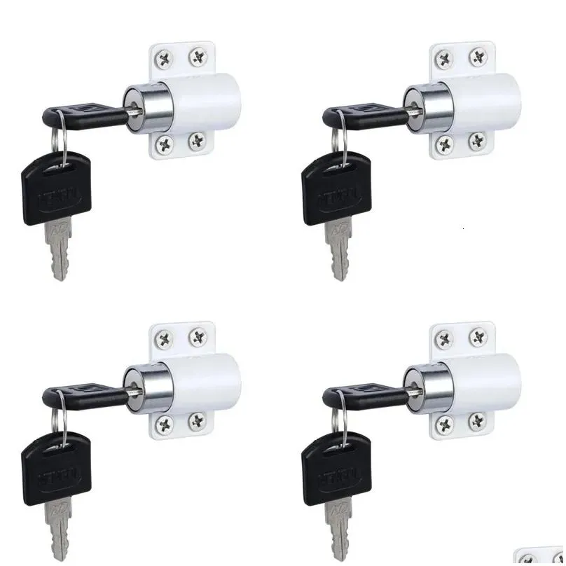 4pcs sliding window patio screw door lock key push baby child safety protection antitheft security zinc alloy 240115