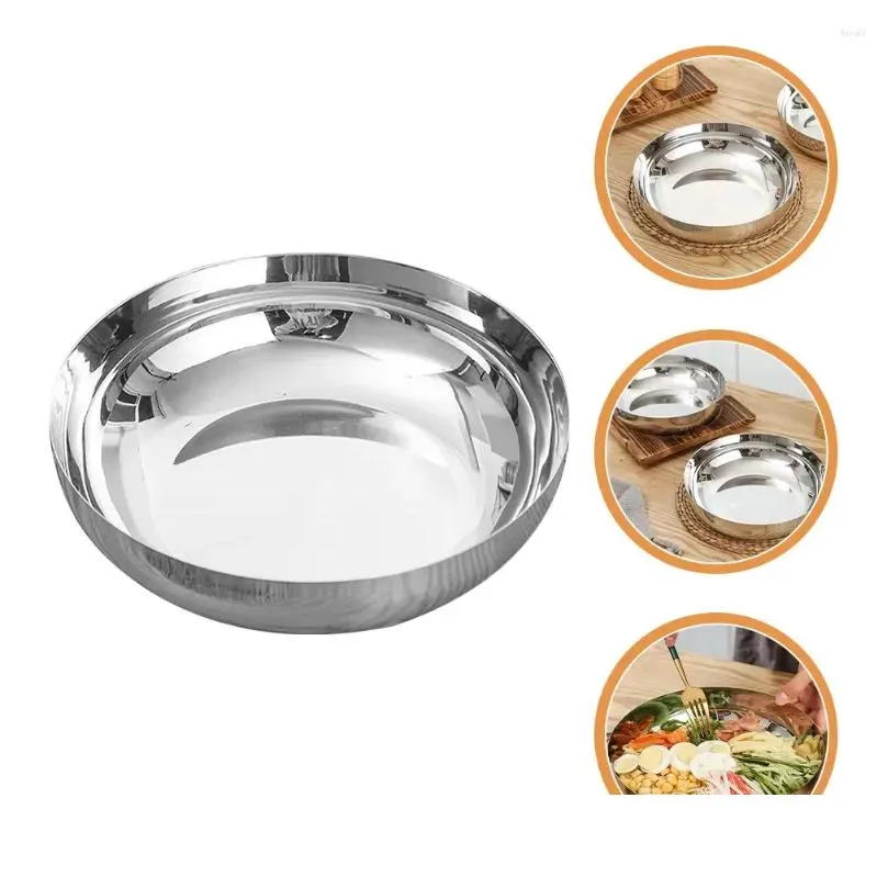 dinnerware sets 24cm stainless steel fruit salad bowls soup rice noodle ramen bowl kitchen tableware utensils container mixing