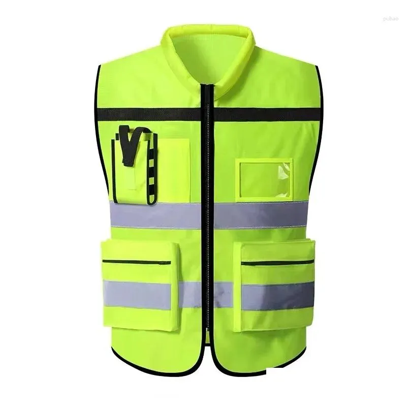 motorcycle apparel high visibility reflective safety vest personalized customized night cycling work clothes for construction workers