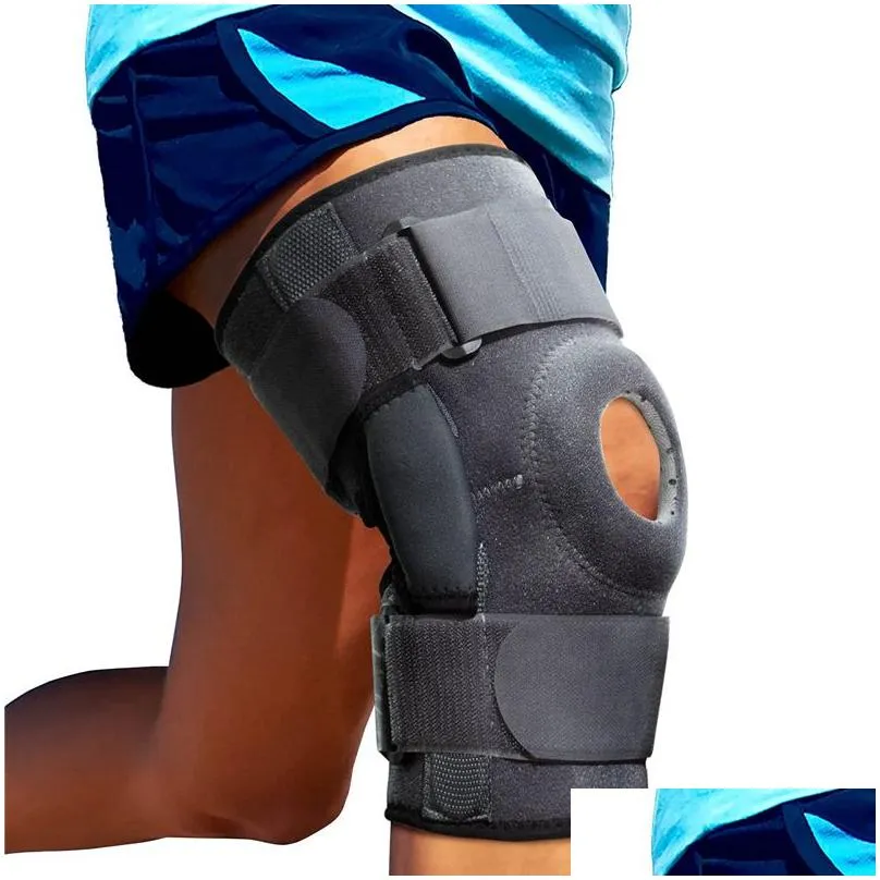 1pcs knee brace protector pad with dual metal side stabilizers knee support acl mcl meniscus tear arthritis tendon pain relief