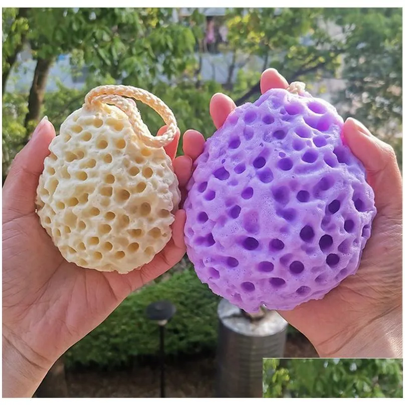 large bath sponge ball honeycomb shape women men kids foam loofah sponge deep cleansing soft body shower sponges exfoliating bath