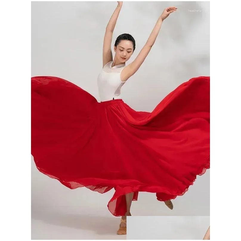 stage wear classical dance dress female elegant xinjiang performance half length skirt swing modern ballet training