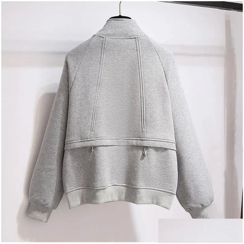 women`s jackets 2024 spring autumn jacket coat korean casual cropped zipper outwear female tops sweatshirt student coats 3xl