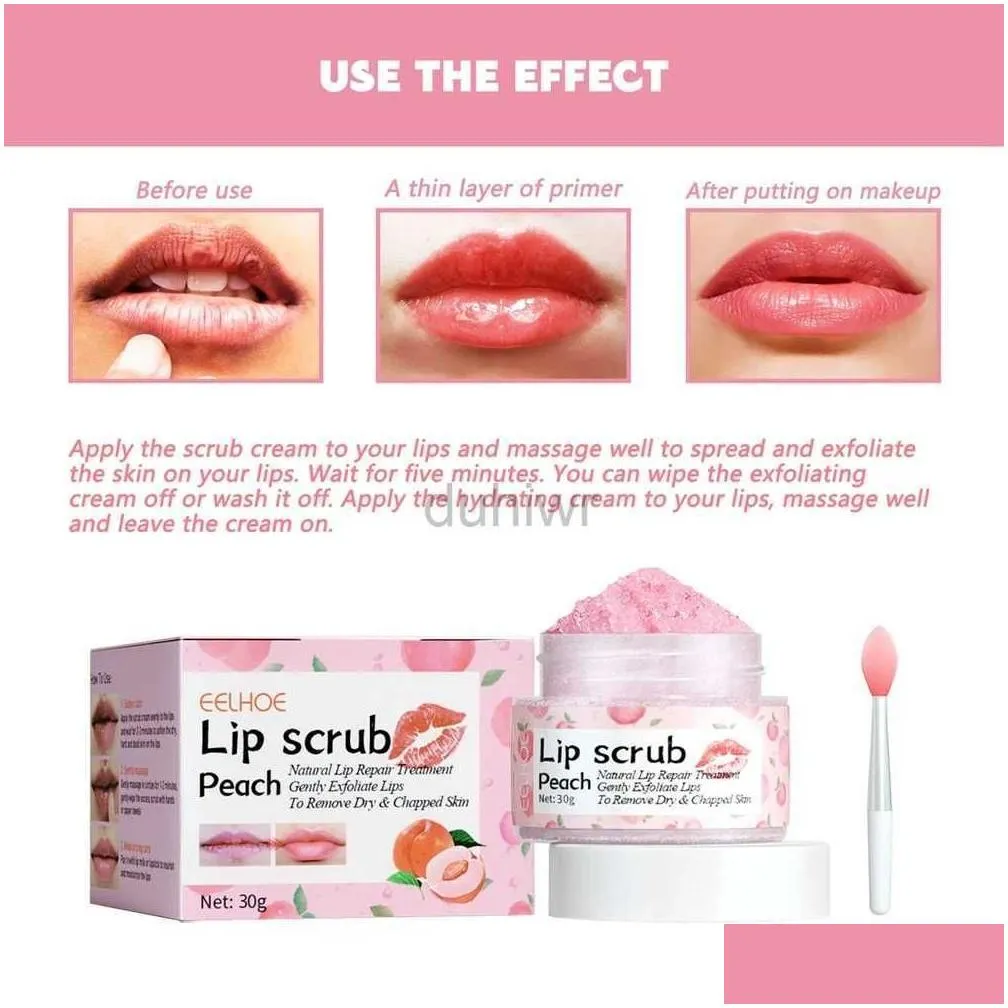 body scrubs peach lip scrub exfoliating lightening fade lip lines anti dryness removing dead skin moisturizing care makeup lip care