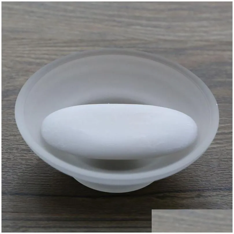 wholesale soap dish round glass storage box clear holder accessories for shower bathroom hotel f3106