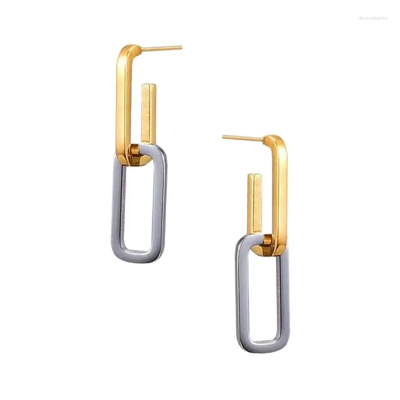 dangle earrings smooth surface high-end for women stainless steel drop post studs classic luxury fashion metal styles gifts c1094