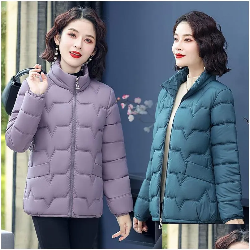 wholesale white down cotton winter ladies short warmth jacket thickened coats for women