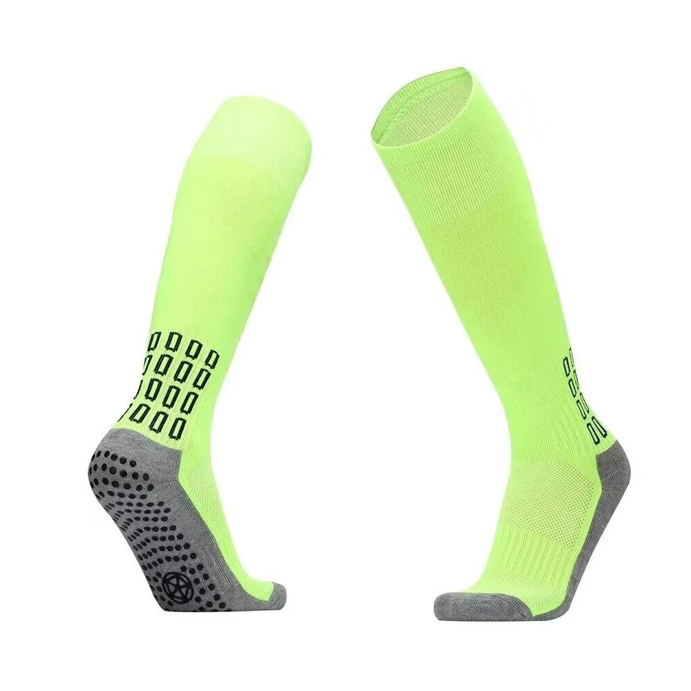 high quality particle dot adhesive bottom anti slip long tube knee length football socks/10 colors available for professional men`s and women`s outdoor sports