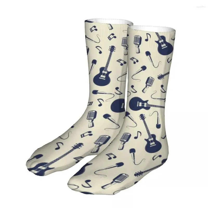 men`s socks guitars pattern mens womens funny crew cool 3d printed design fashion comfortable basketball