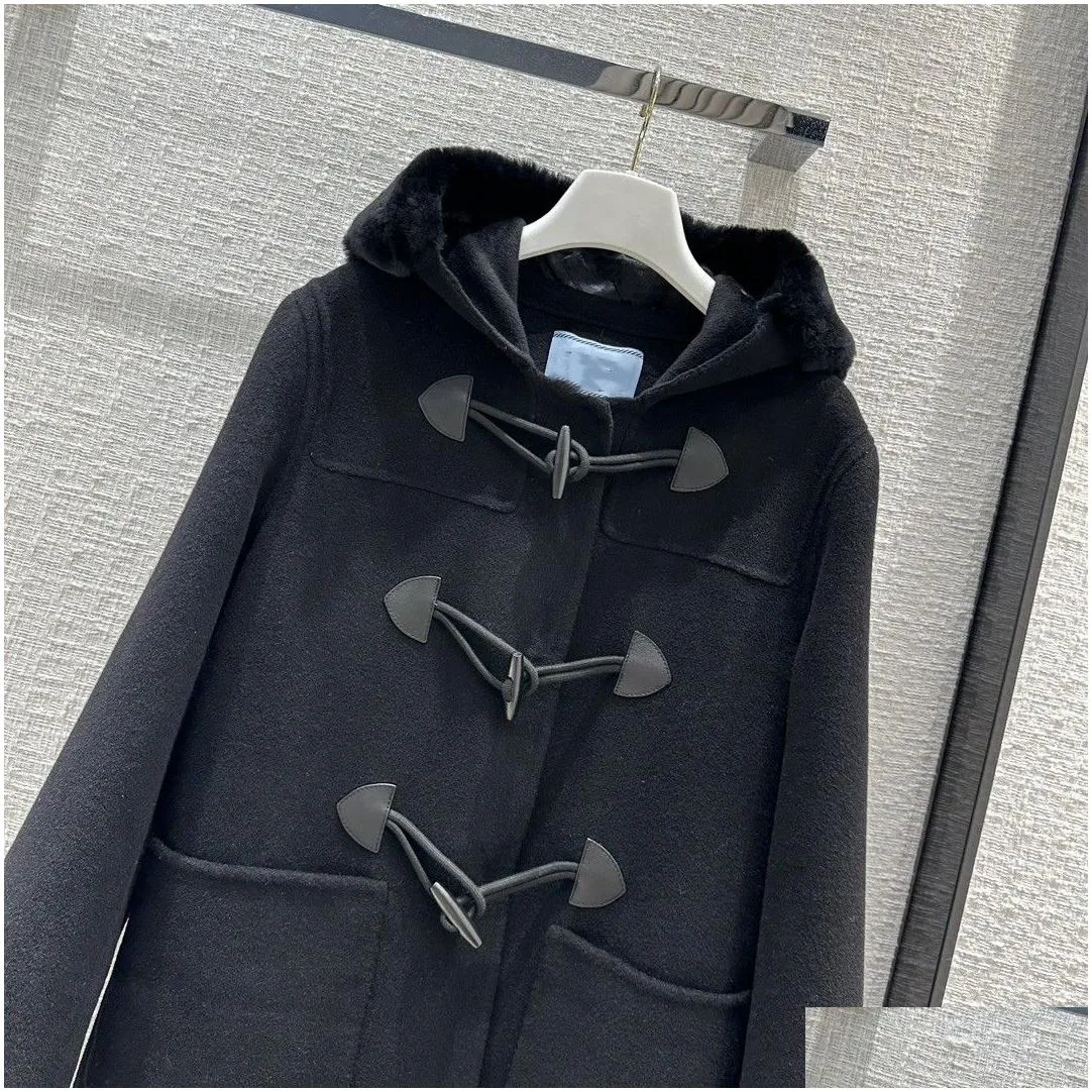 women`s wool & blends 2023 new autumn winter milan runway coats hooded long sleeve brand same style outerwear designer jacket 0920-14