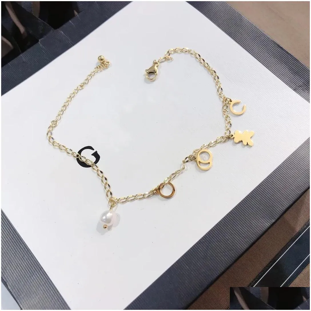 designer women 18k gold plated stainless steel anklets classic four-leaf clover anklets fashion wedding jewelry accessories 5 styles