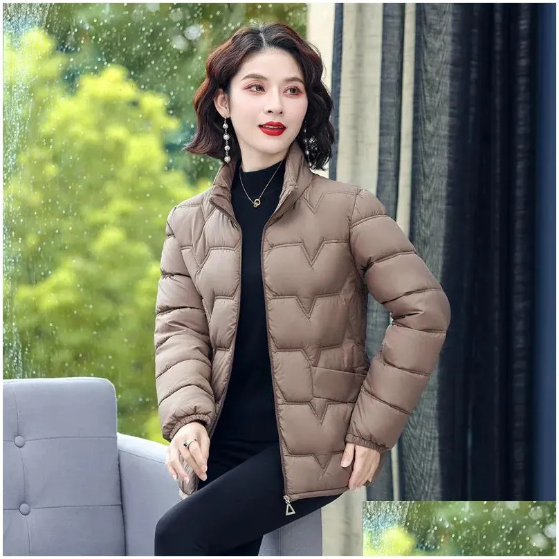 wholesale white down cotton winter ladies short warmth jacket thickened coats for women