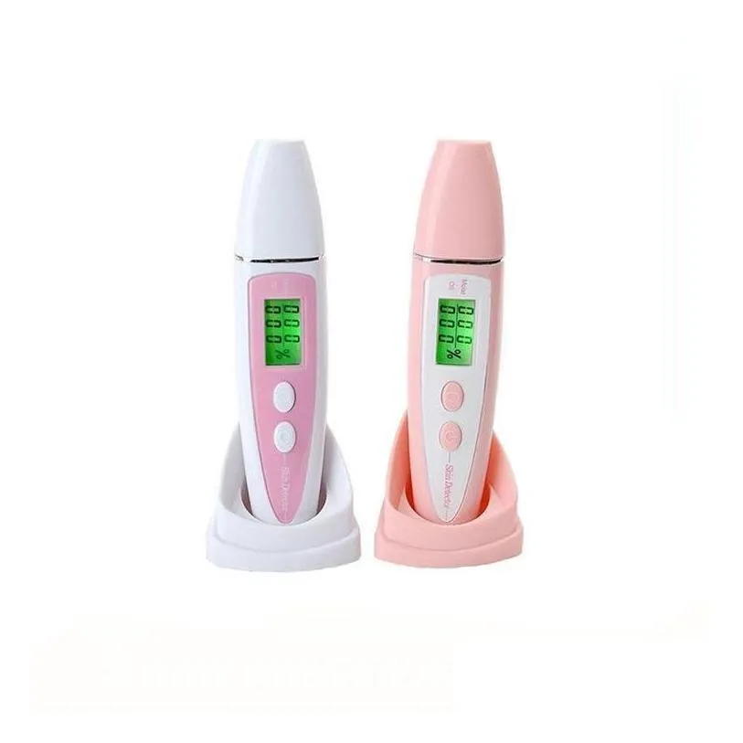 other health care items new arrival patent design lcd display facial beauty equipment skin oil moisture analyzer testing tester pink w