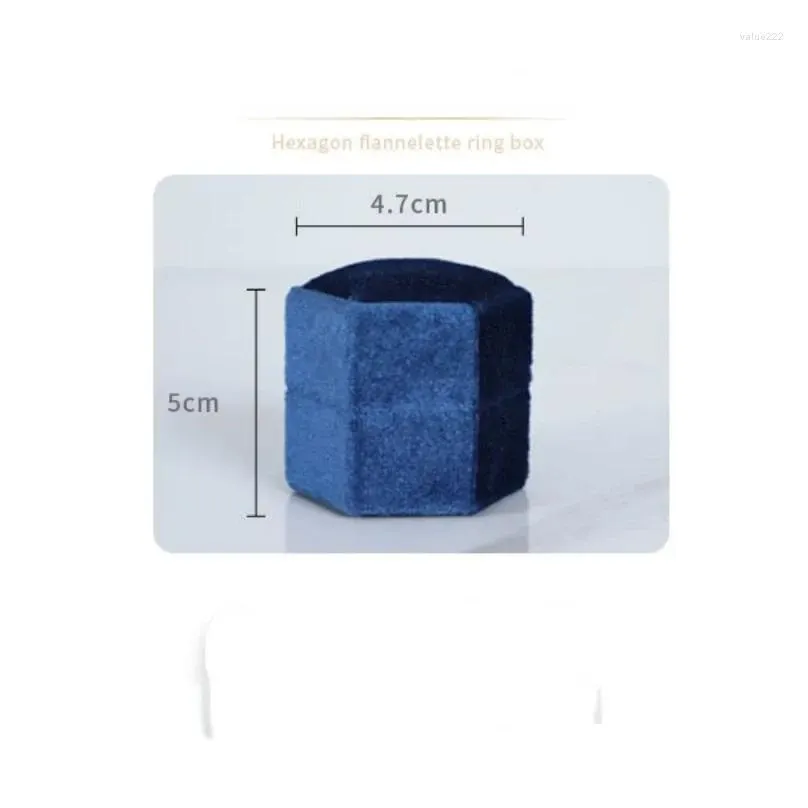 jewelry pouches velvet ring box hexagon shape earrings storage case wedding display packaging for woman gift