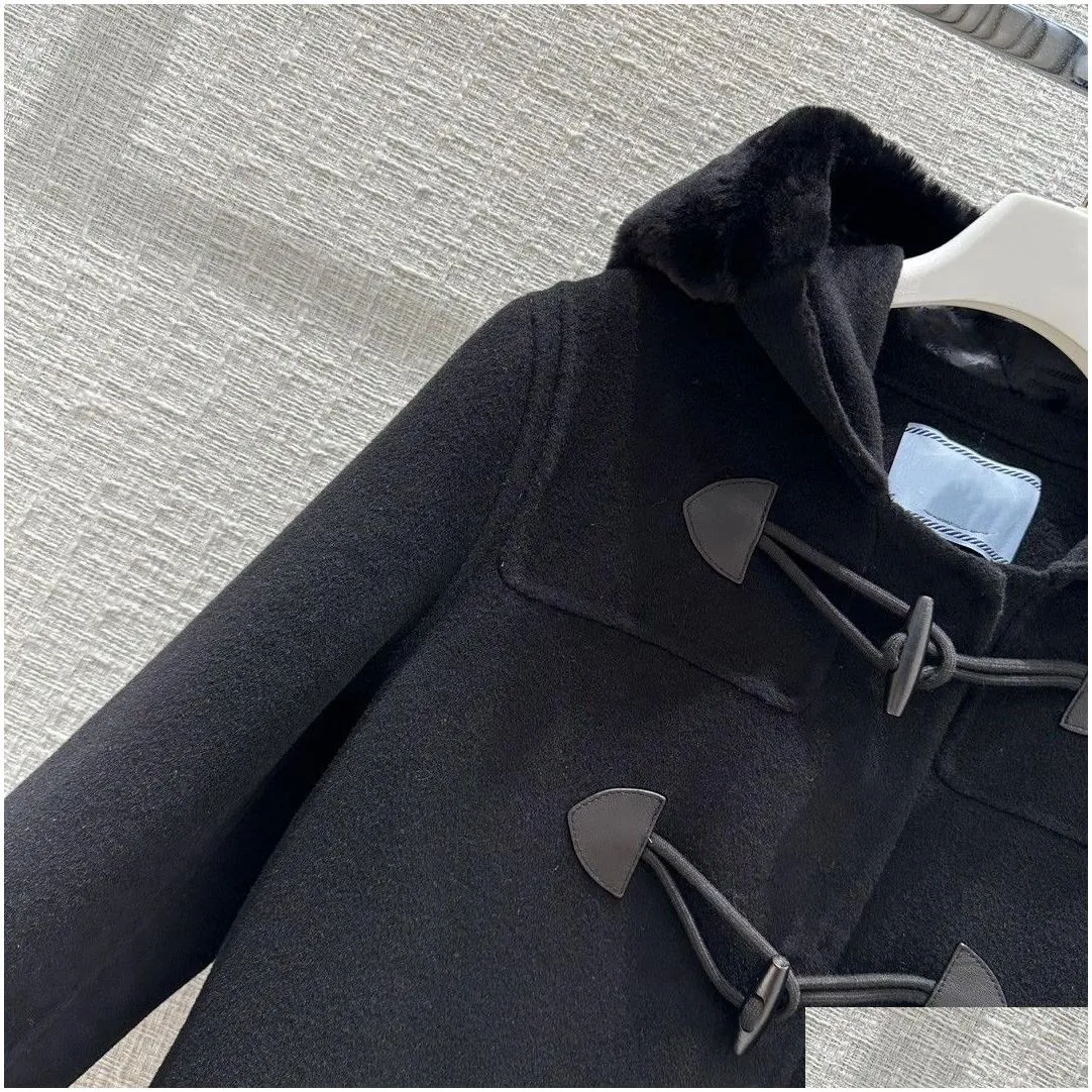 women`s wool & blends 2023 new autumn winter milan runway coats hooded long sleeve brand same style outerwear designer jacket 0920-14
