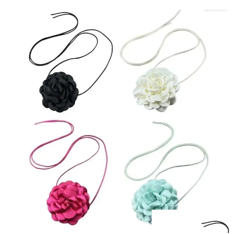 pendant necklaces exquisite fabric flower neckpiece elegant neck jewelry gift for women and girls