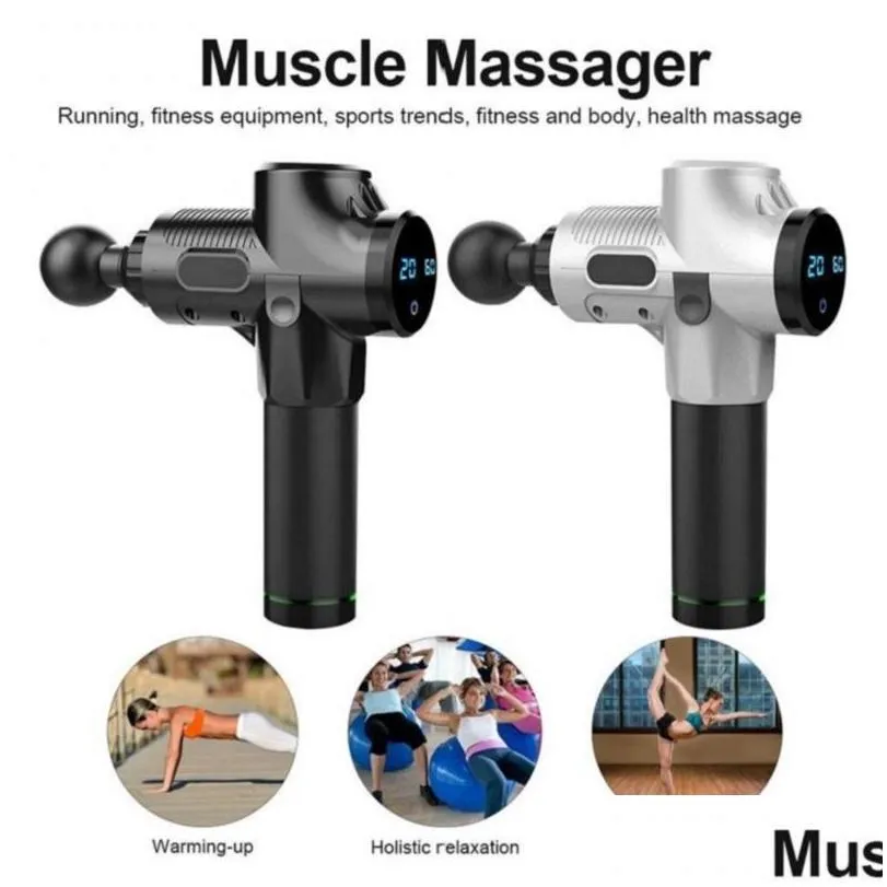 2020 muscle stimulator massage gun vibrating deep therapy relaxation fascia fitness exercise pain relief electric massager