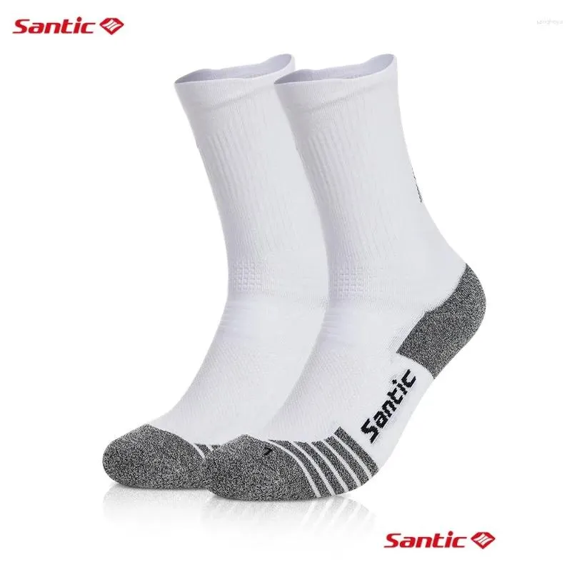 sports socks santic cycling medium long tube men women 2024 outdoor mtb bike running compression comfortable multi-color