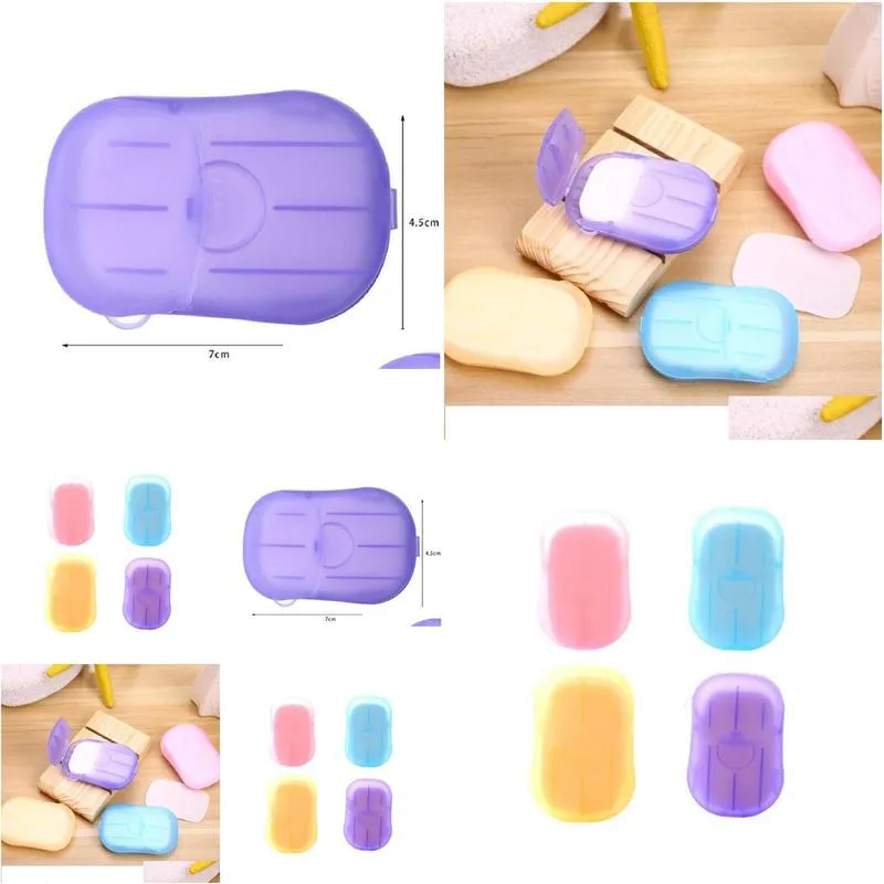mini paper soap outdoor travel soap paper washing hand bath clean scented slice sheets disposable box soap