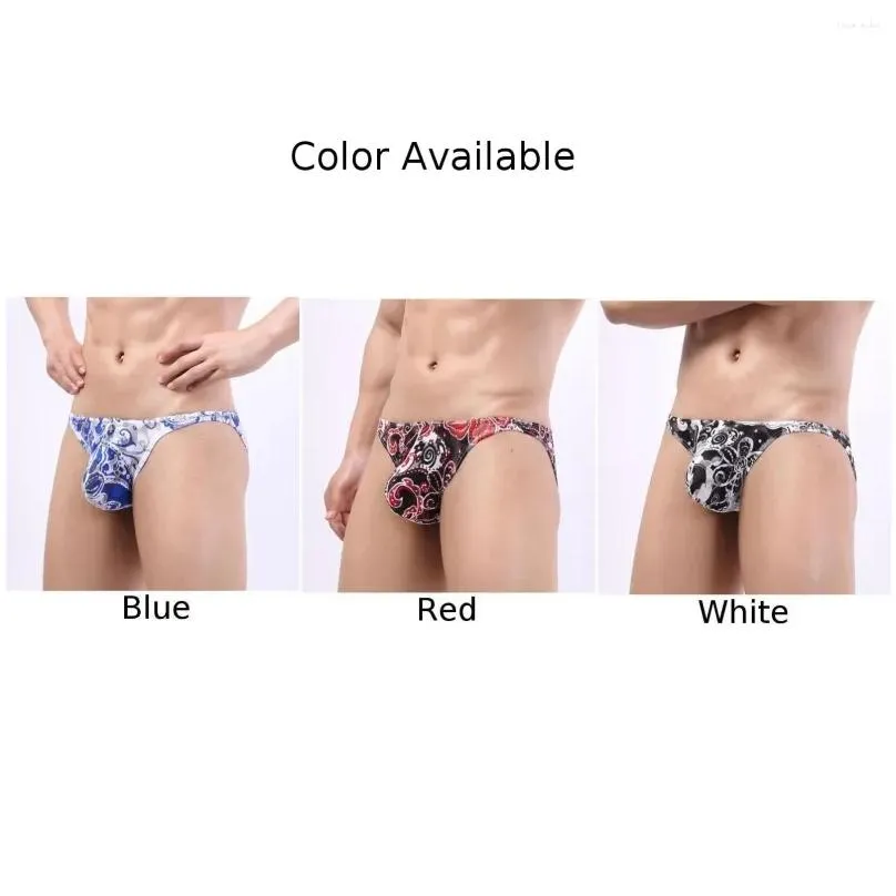 underpants mens sexy hip lift underwear ultra-thin briefs bulge pouch panties low rise bikini mesh print erotic lingerie