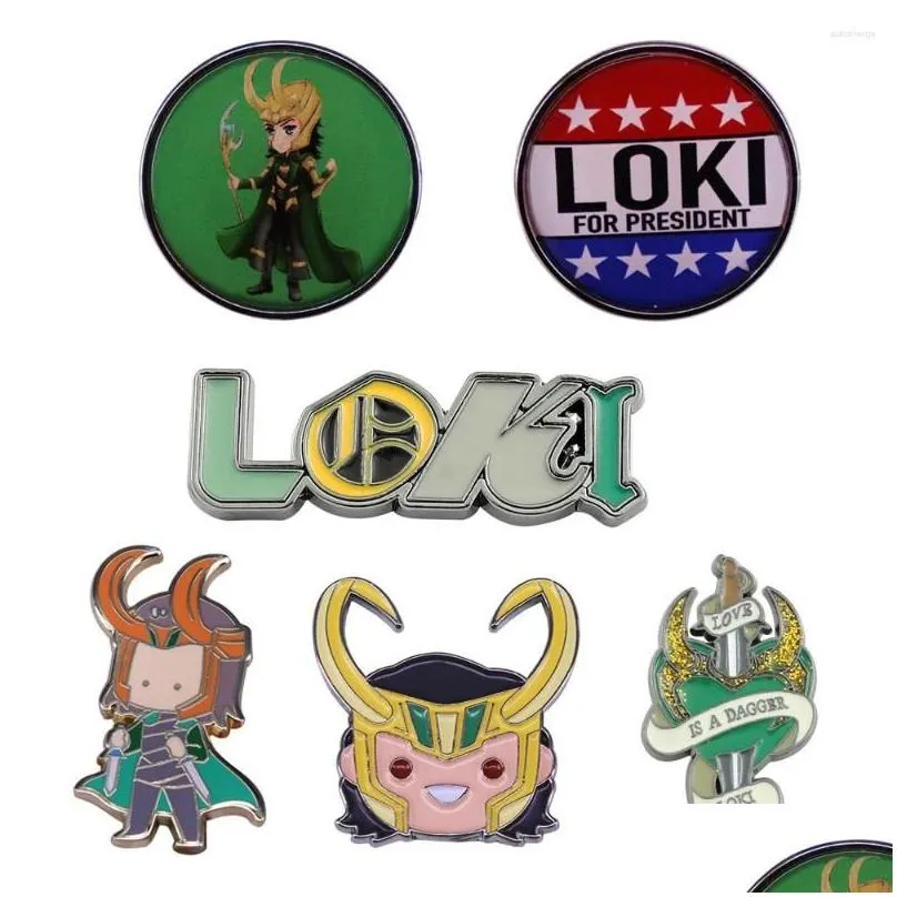 brooches classic hero movie loki enamel pin exquisite interesting lapel brooch badge for film fans jewelry gift cosplay accessories